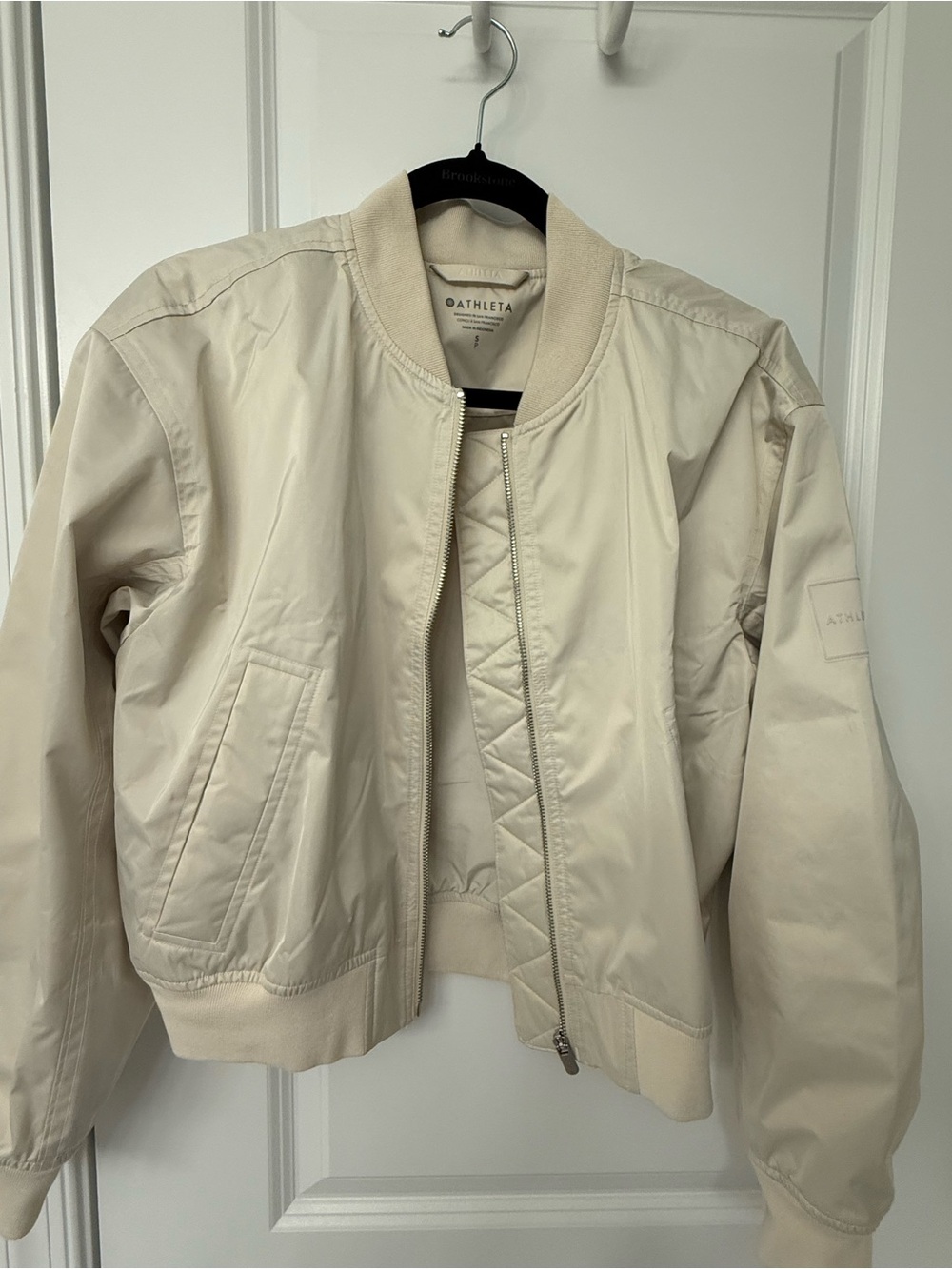 Athleta Flex Bomber Jacket Bone Size Small S